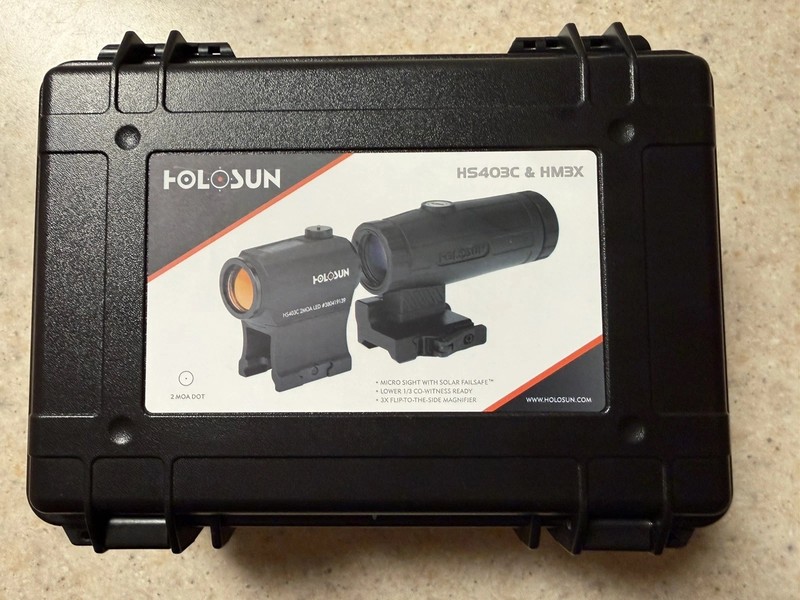 Holosun HS403C 2 MOA Dot Micro Red Dot Sights & HM3X 3X Magnifier Combo w/ Case