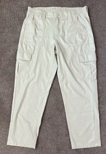 American Eagle Women s 16 Cream Faux Leather Cargo Pants NWT AE Minimalist Chic