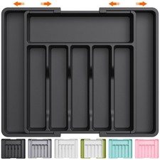 Extra Large Expandable Silverware Drawer Organizer - Utensil Tray for Kitchen St