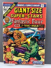 Superestrellas de tamaño gigante Fantastic Four Hulk Marvel Comics pobres lágrimas columna dividida