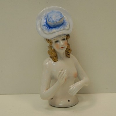 Teepuppen Pin-up Nackt Hut Half Doll Pincushion Arms Away Art Deco Stil Art Nouv