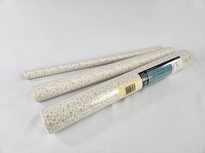 Vtg Village Wallpaper Double Roll New Floral Flowers Prepasted Vinyl Washable