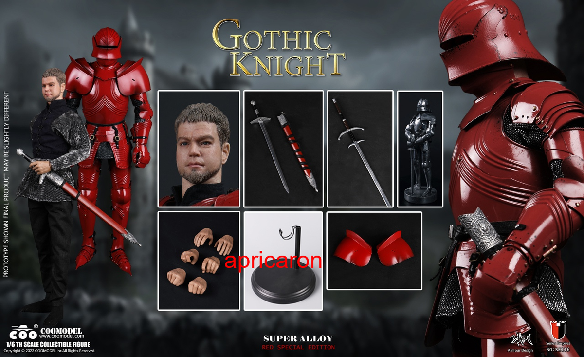 COOMODEL 1/6 スケール　桶狭間　フィギュア ホットトイズ 系 COOMODEL SE116 Gothic Knights 1/6 Action Figure Model Toys Red