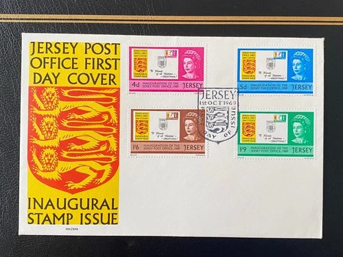 1969 Jersey Inaugural Stamp Issue First Day Cover FDC - very clean & unaddressed
