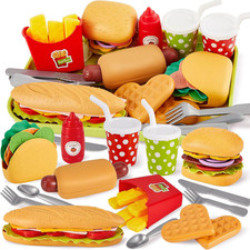 Fast Food Play Food Toys for Kids Toddler Children Toy Kitchen Accessories Plays