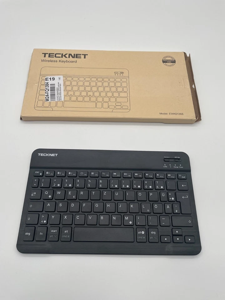 TECKNET Wiederaufladbare Bluetooth-Tastatur 80cm USB Kabel Qwertz Kabel fehlt - Bild 4 von 4