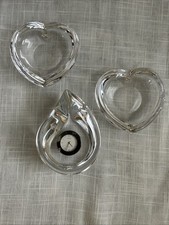 Orrefors Crystal Trio - Teardrop Clock And Tw...
