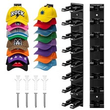ACQTULOU 2 Pack Hat Organizer for Baseball Caps, Rack Small, Black-A