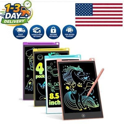 Kids Travel Drawing Boards - 4 Pack LCD Writing Tablets, Fun & Educational
