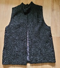 Fellweste, Lamm / Persianer, gefüttert,  schwarz