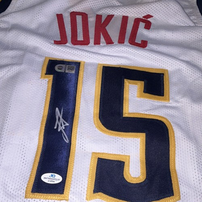 #ad #ad Nikola Jokic Signed Nuggets #15 Custom White NBA Jersey Five Star Cert SWAU COA $149.00