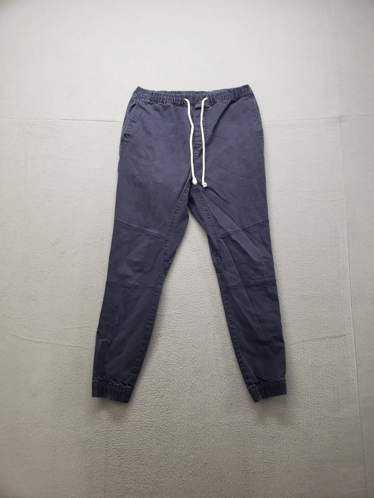 Divided Men Pant 30 Navy Blue Drawstring Elastic Waist Stretch Tapered Jogger