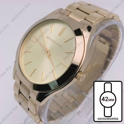 Michael Kors MK3179 Slim Runway Gold-Ton Edelstahl Analogue Quarz Damenuhr