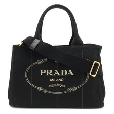 Prada Canapa Tote Bag Women Black One Size 805198