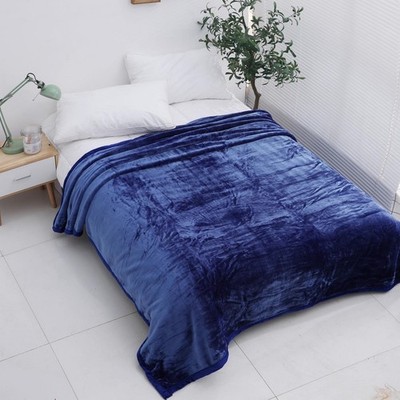 Kunstfell Nerz Überwurf Schlafsofa weich warm flauschig Luxus Decke 150x200 Double blau