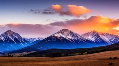 Wandbild: Schöner Sonnenuntergang in den Bergen. Tatra-Gebirge, Polen. [...]