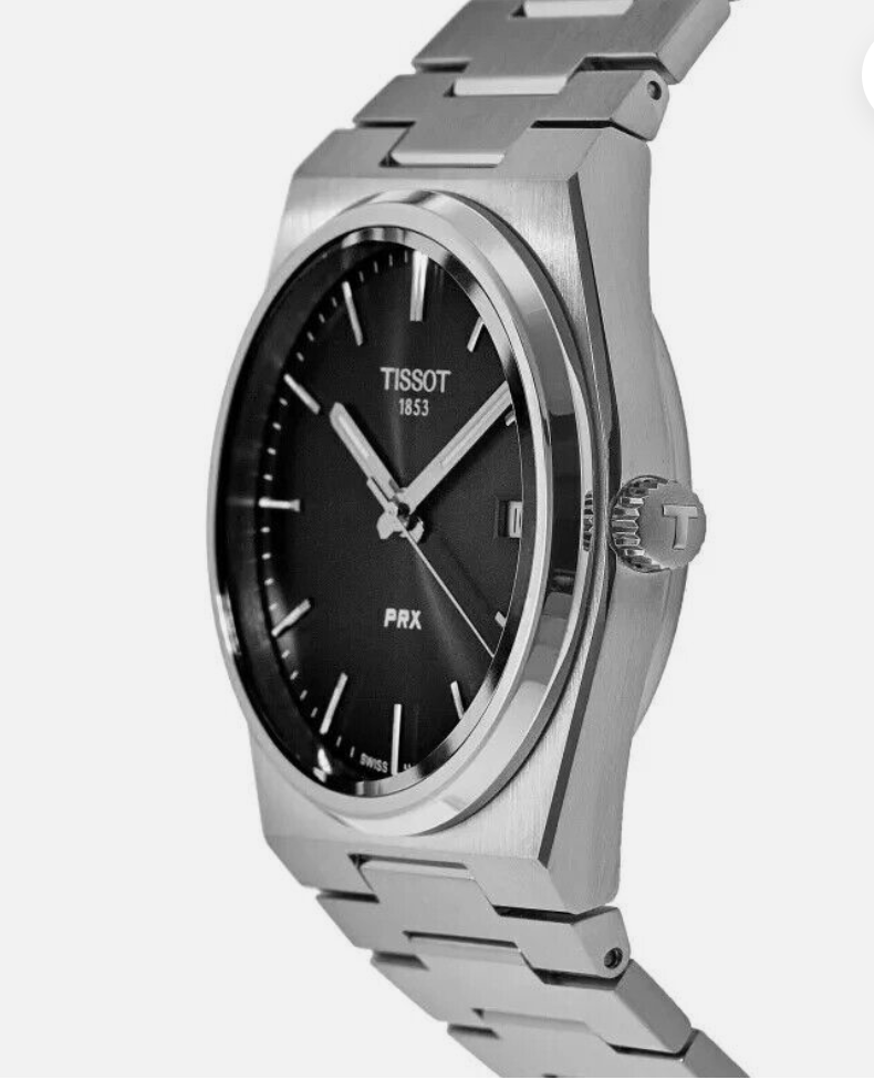 TISSOT クォーツ腕時計 シルバー/ブラック Tissot PRX T137.410.11.051.00 Swiss Quartz Watch 40mm Black Dial