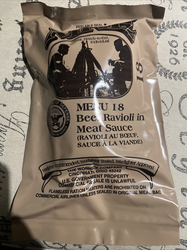 Collectible Meal Ready To Eat Military MRE MENU NO 13 Beef Ravioli Sealed 2025