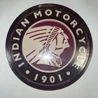 INDIAN MOTORCYCLE 1901 Tin Metal Sign 12” Vintage Look Brand New Round