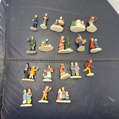 Christmas Village Set 18 Piece Assortment of People About 1 3/4 Tall Figures