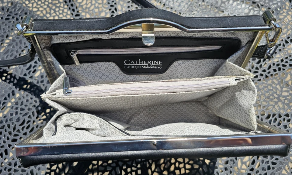 Catherine Malandrino Crossbody/Clutch Retro 60's Style Black Purse - Image 4 of 4