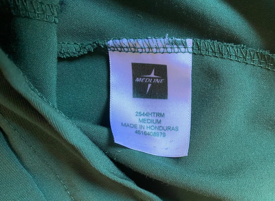 Ave by Medline Green Scrub Pants Elastic Waist Pockets Drawstring Womens Size M - Image 2 of 4