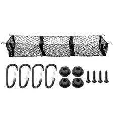 Truck Cargo Net, 47 x 12 Inch Adjustable Elastic Net with 8 Hooks, Black