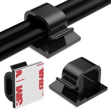 Large Cable Clips 40pcs with Strong Adhesive Tapes,Wire Black- L05 40PCS 