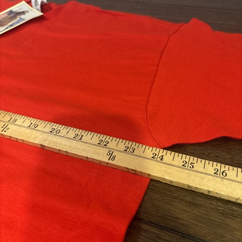 Vintage FRUIT OF THE LOOM HEAVY COTTON Single Stitch RED T-SHIRT Men’s Size XL - Picture 3 of 8
