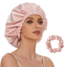 22 Momme 100 Mulberry Silk Bonnet for Sleeping Women, Adjustable Silk Hair Wrap