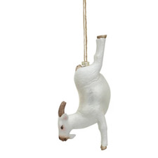 Creative Co-op Goat in Yoga Pose Mercury Glass Ornament Bauble