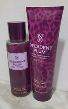 Victoria's Secret Decadent Plum Fragrance Mist Body Spray Cream 2x Lot Bundle
