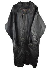 Fortex Womans Vintage black Leather long MAtrix Style Jacket Size L VTG