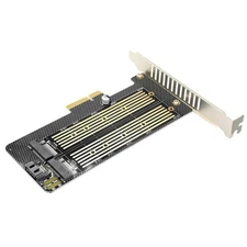 M.2 NGFF to Computer SATA Dual SSD PCI PCIe x16 x4 x8 NVMe Express Adapter Card