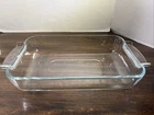 VTG Pyrex Original 11X7" Inside Ovenware (France) #236 Light Blue Tint w/Handles