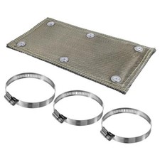 Titanium Pipe Shield 6"x12" Motorcycle Exhaust Heat Shield Two-layer Design