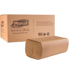 Marcal® Multifold Paper Towels (H3250N), 9.25” x 9.5” sheets, Brown, (250 She...