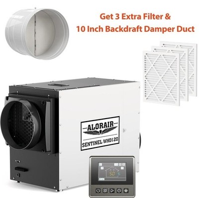 ALORAIR ducted whole house dehumidifier, 104 Pint for Home Garages /w Remote New