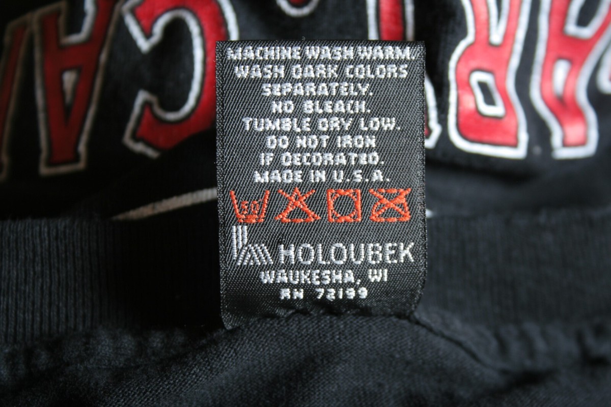 新品 HOLOUBEK USA ビンテージ SKID ROW Tシャツ XL Vtg 90's Black/Orange Thick Sleeve Harley Davidson Holoubek