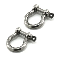 2PCS D Ring Shackle 3/8 Stainless Steel Heavy Duty Bow Shackle Clevis Screw Pin