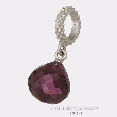 Authentic Endless Sterling Silver Amethyst Mysterious Drop Silver Bead 1301-1