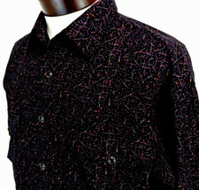 PANHANDLE Men's Western Shirt ABSTRACT PRINT Black Multi w/ Snaps Size M VEUC