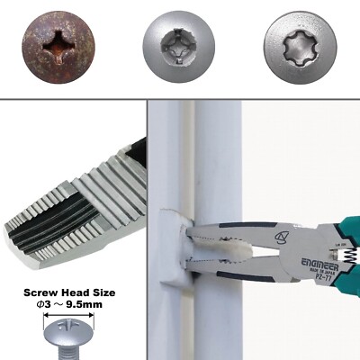 Combi PLIERS slender nose inc unique SCREW REMOVAL gripping jaws 