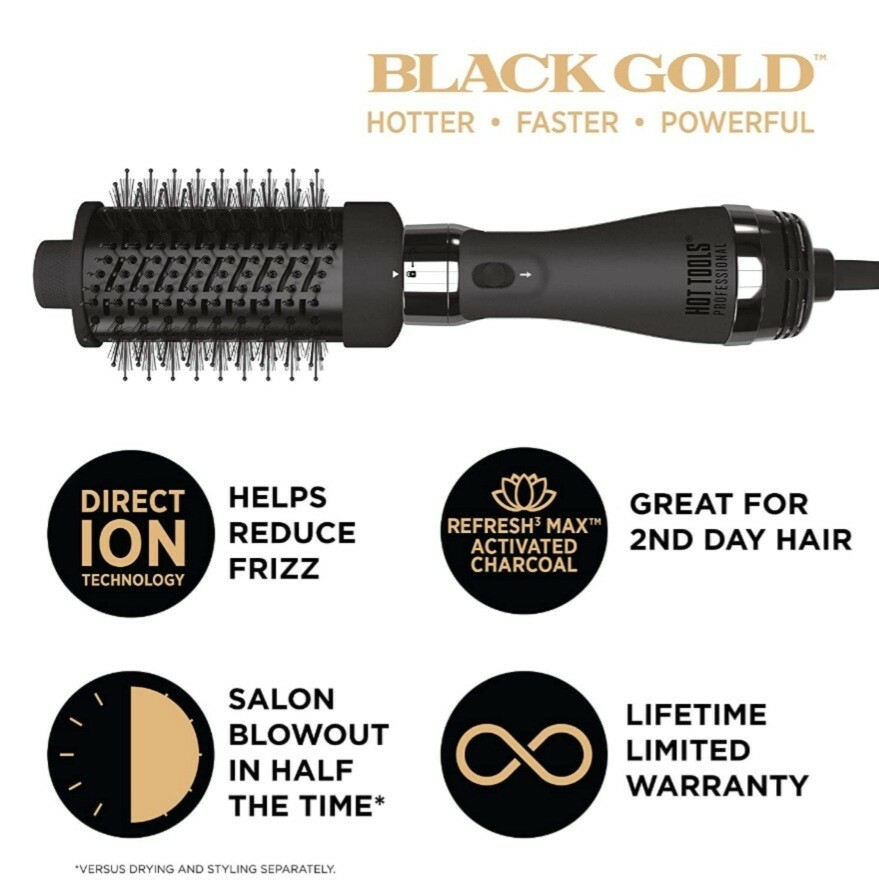 NEW! Hot Tools Professional Black Gold One Step detachable blowout