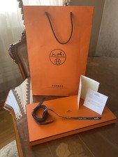 100% Auth Hermes gift box with tissue, Logo ribbon , shopping bag receipt holder