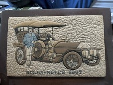 Rolls Royce 1907 Fabric Wall hanging art mounted Car Memorabilia Vintage Auto