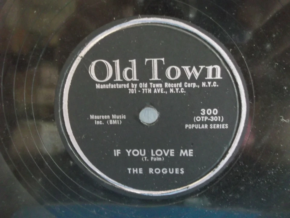 The Rogues,Old Town 300,"Words Of Love",US,10" 78 RPM single, classic doo wop,M- - Image 2 of 2
