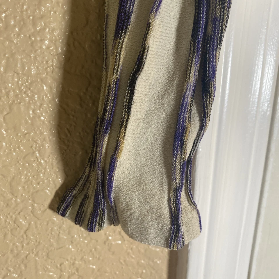 Jones Colección Nueva York Mujer S PEQUEÑO Cárdigan Suéter Frente Abierto Rayas Divertido Foto 2 de 4