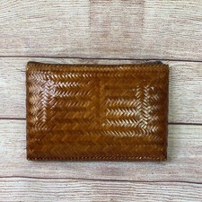 Vintage Boho Bohemian Woven Bamboo Zip Clutch Purse Philippines Note Zipper