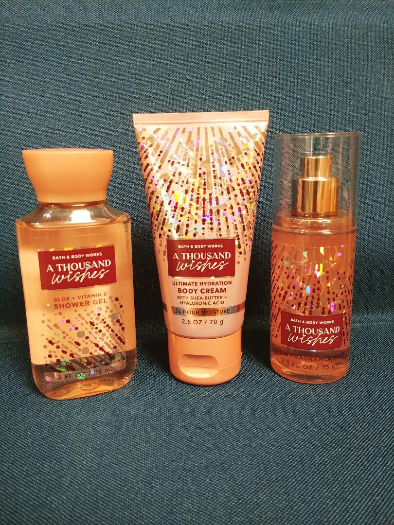 Bath and Body Works A Thousand Wishes travel size bath, body